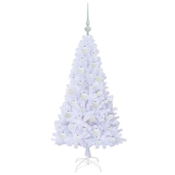 vidaXL Artificial Christmas Tree with Stand White 120 cm PVC and Steel