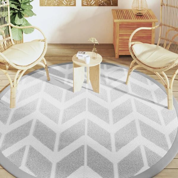 vidaXL Outdoor Carpet ARAKIL Grey &Oslash;200 cm PP
