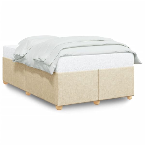 vidaXL Bed Frame without Mattress Cream 120x190 cm Small Double Fabric