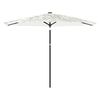 vidaXL Garden Parasol with Steel Pole White 288x288x225 cm