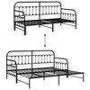 vidaXL Daybed Frame with Headboard Black 107 x 203 cm Steel