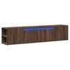 vidaXL TV Wall Cabinet with LED Brown Oak 180x31x39.5 cm
