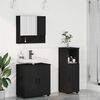 vidaXL Bathroom Furniture Set 3 pcs Black Engineered wood & Metal
