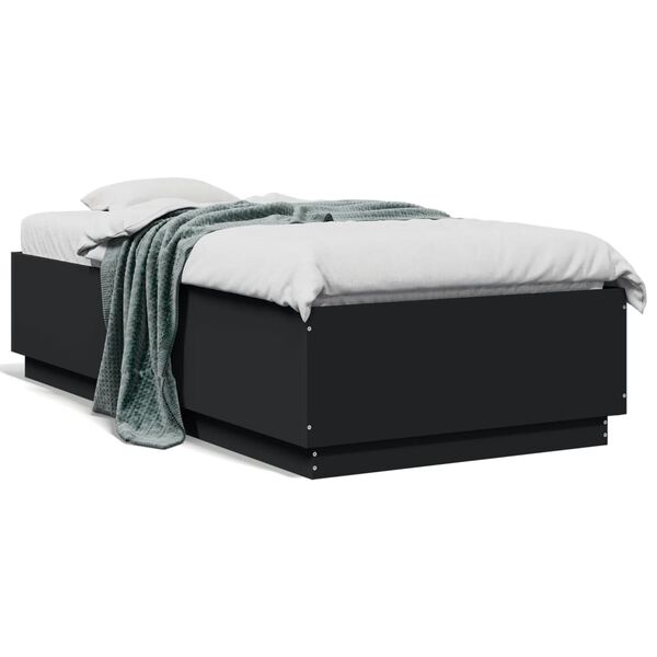 vidaXL Bed Frame without Mattress Black 75x190 cm Small Single
