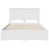 vidaXL Bed Frame with Headboard White 140 x 190 cm Engineered Wood