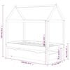 vidaXL Kids Bed Frame with a Drawer Dark Grey Solid Pine Wood 70x140cm