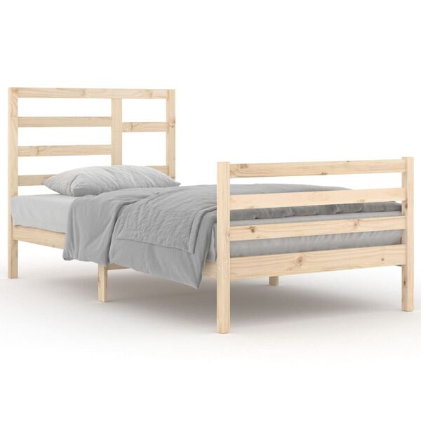 vidaXL Bed Frame without Mattress Solid Wood 100x200 cm