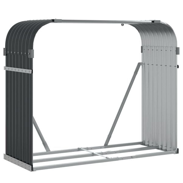vidaXL Log Holder Anthracite 120x45x100 cm Galvanised Steel