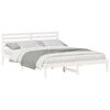 vidaXL Bed Frame with Headboard White 160 x 220 cm Solid Pine Wood