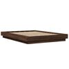 vidaXL Bed Frame with LED Lights without Mattress Brown Oak 140x200cm
