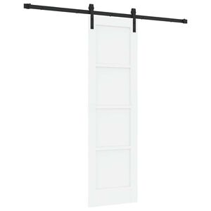 vidaXL Sliding Door White and Black 61 x 198.5 cm Solid Pine Wood