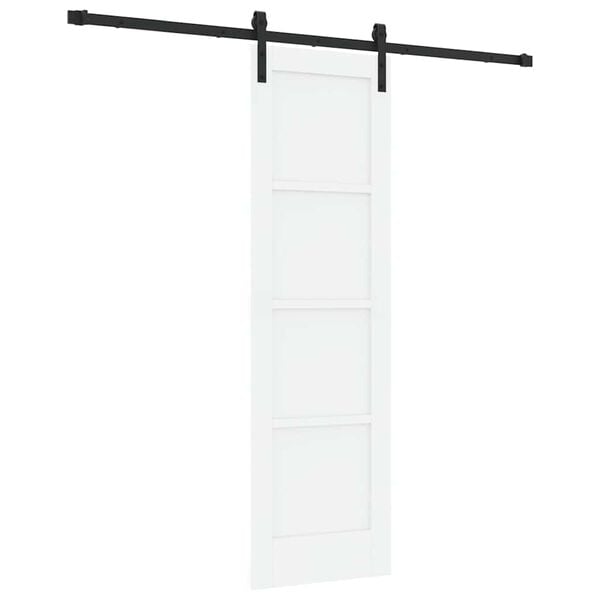 vidaXL Sliding Door White and Black 61 x 198.5 cm Solid Pine Wood