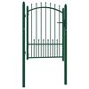 vidaXL Fence Gate Emmen with Spikes Steel 104x109.5 cm Green