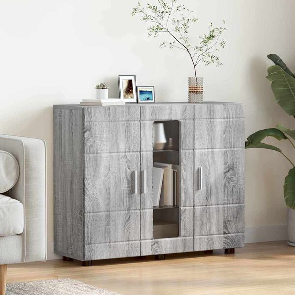 vidaXL Wooden Cabinet Grey Sonoma 88.5 x 30.5 x 73 cm Engineered Wood