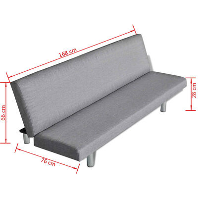 vidaXL Sofa Bed Light Grey Polyester