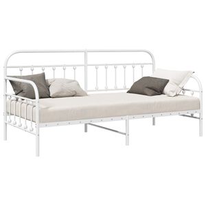 vidaXL Daybed Frame White 100 x 200 cm Powder-Coated Steel