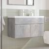 vidaXL Bathroom Sink Cabinet with Built-in Basin Concrete Grey