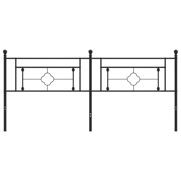vidaXL Metal Replace Headboard Black 200 cm