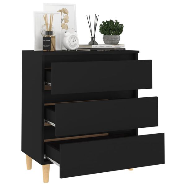 vidaXL Sideboard Black 60x35x69 cm Engineered Wood