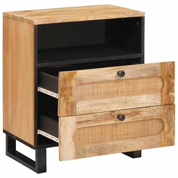 vidaXL Bedside Cabinet Natural 50 x 33 x 62 cm Solid Mango Wood