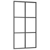 vidaXL Sliding Door ESG Glass and Aluminium 102x205 cm Black