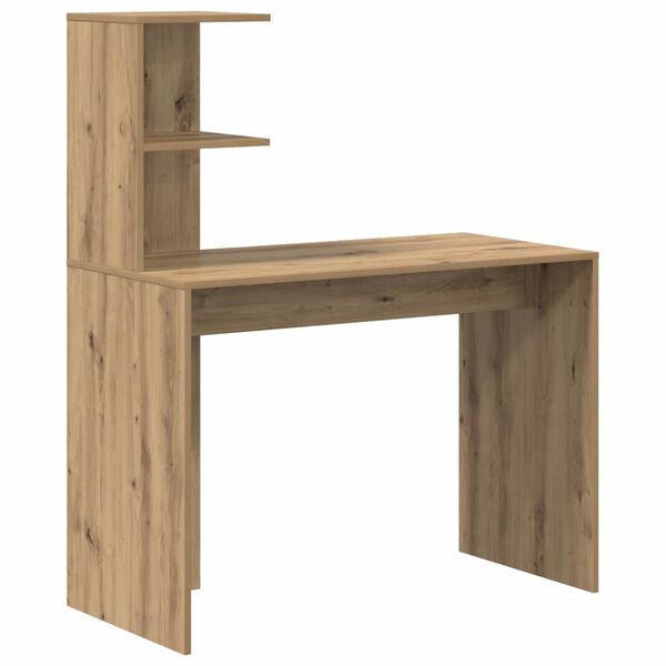 vidaXL Desk with Shelf Artisan Oak 102 x 50 x 124 cm Engineered Wood