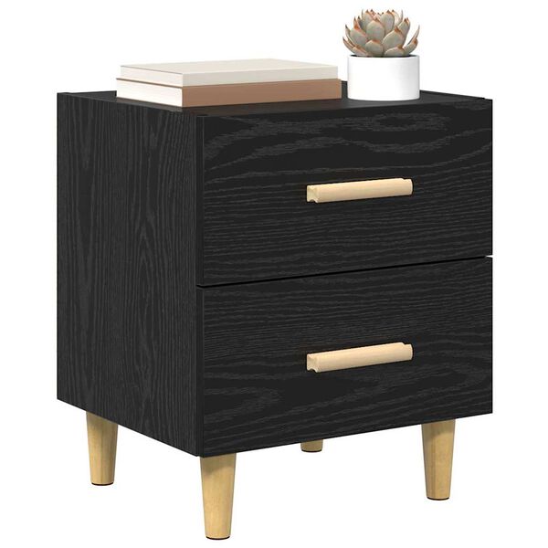 vidaXL Bed Cabinet Black Oak 40 x 35 x 47.5cm Engineered Wood