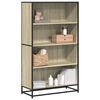 vidaXL Bookcase Sonoma Oak 80.5x35x139 cm Engineered Wood