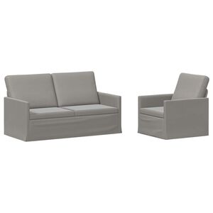 vidaXL Sofa Set 2 pcs Light Grey Velvet