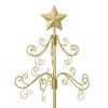 vidaXL Metal Christmas Tree with Stand Gold 215 cm Powder-coated steel