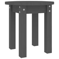 vidaXL Coffee Table Grey Ø 35x35 cm Solid Wood Pine