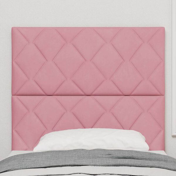 vidaXL Headboard Height Adjustable with Headboard Pink 100 cm Velvet