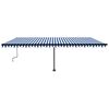vidaXL Freestanding Manual Retractable Awning 600x350 cm Blue/White
