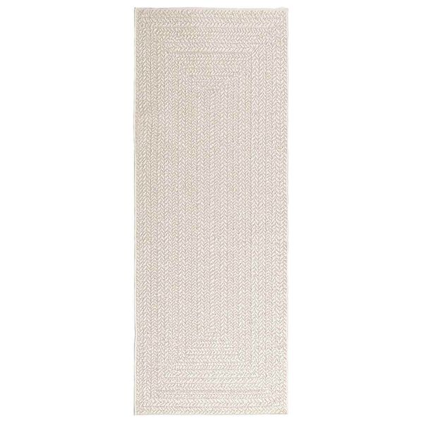 vidaXL Rug ZIZUR Cream 80x200 cm Jute Look Indoor and Outdoor