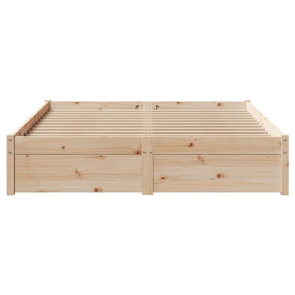 vidaXL Bed Frame without Mattress 150x200 cm King Size Solid Wood Pine