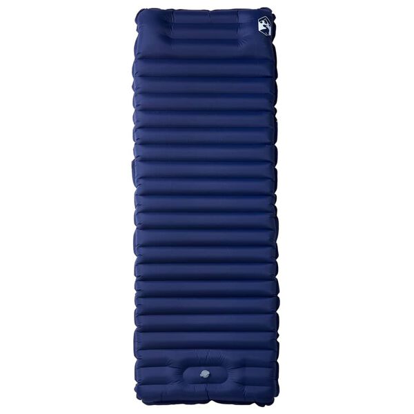 vidaXL Self Inflating Camping Mattress with Pillow 1-Person Navy Blue