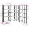 vidaXL 5-Layer Storage Shelves 4 pcs Blue Steel&Engineered Wood