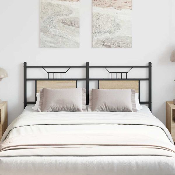 vidaXL Headboard Sonoma Oak 137 cm Engineered Wood and Steel