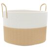 vidaXL Storage Basket Beige and White &Oslash;51x33 cm Cotton