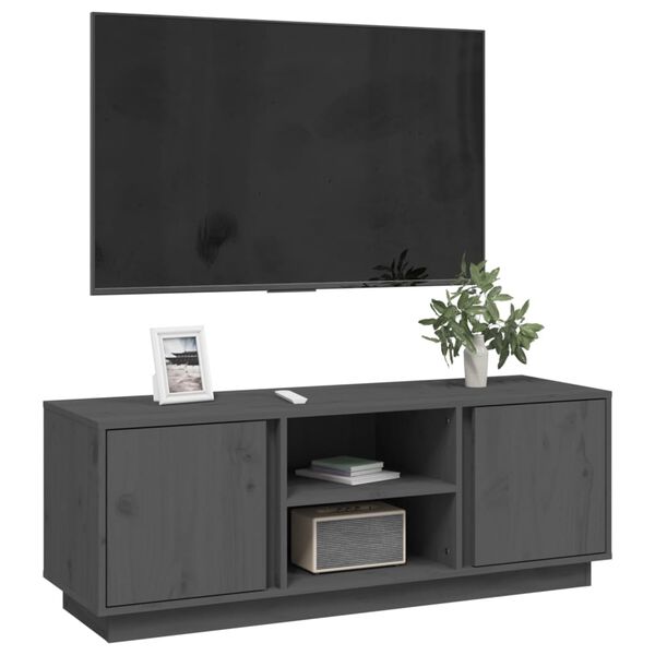 vidaXL TV Cabinet Grey 110x35x40.5 cm Solid Wood Pine
