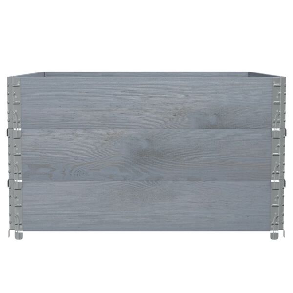 vidaXL Pallet Collars 3 pcs Grey 100x100 cm Solid Wood Pine