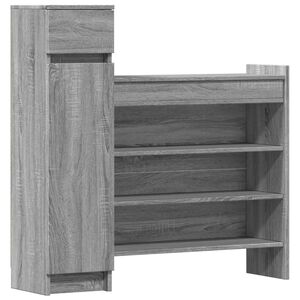vidaXL Shoe Cabinet Grey Sonoma 100.5x28x100 cm Engineered Wood