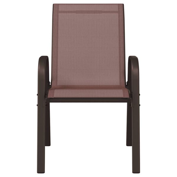 vidaXL Stackable Garden Chairs 6 pcs Brown Textilene Fabric