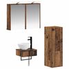 vidaXL Bathroom Cabinet Set 4 pcs Old Wood 43 x 16 x 62.5 cm