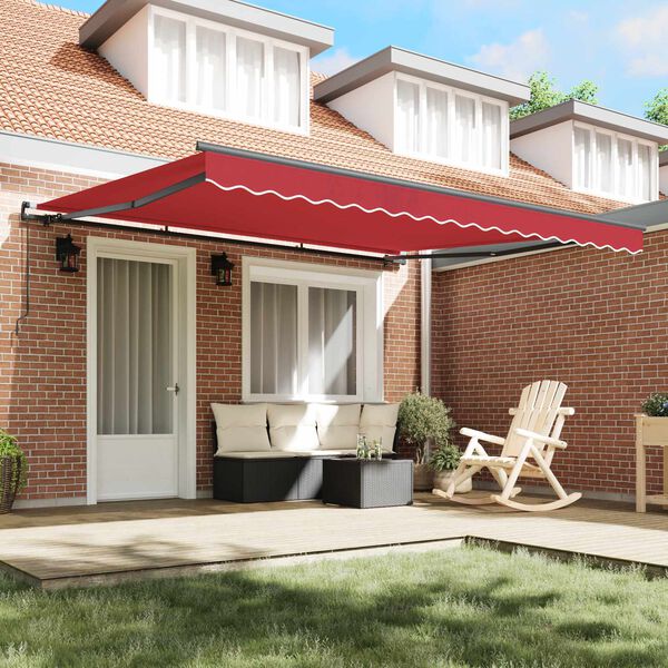 vidaXL Retractable Awning Manual Red 400 x 300 cm Polyester and Steel