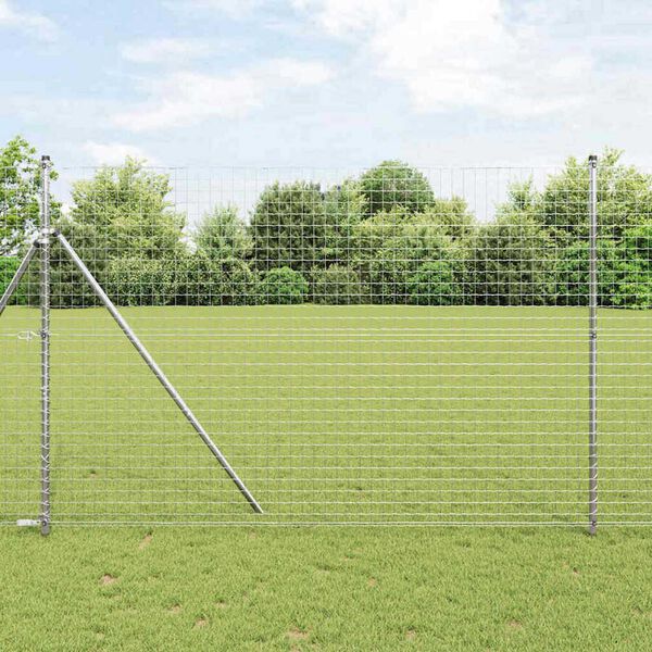 vidaXL Fence Posts 12 pcs Silver Powder-coated steel