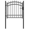 vidaXL Fence Gate with Spikes Steel 103x97 cm Black
