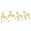 vidaXL LED Reindeers with 80 LEDs 4 pcs Gold PET