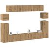 vidaXL 8 Piece TV Cabinet Set Wall-mounted Artisan Oak Engineered Wood