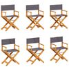 vidaXL 6 Piece Folding Garden Chairs Dark Grey Fabric